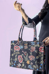 Artistix - Canvas Tote Bag Black Floral