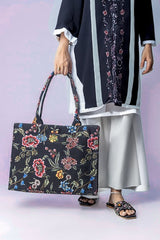 Artistix - Canvas Tote Bag Black Floral