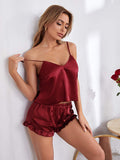 Artistix - Cami Silk Maroon with short