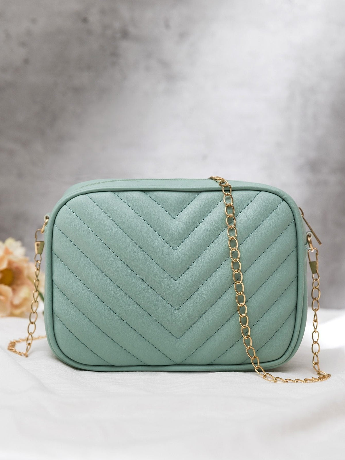 Artistix -  Chevron Charm Crossbody Bag ~Sea mist