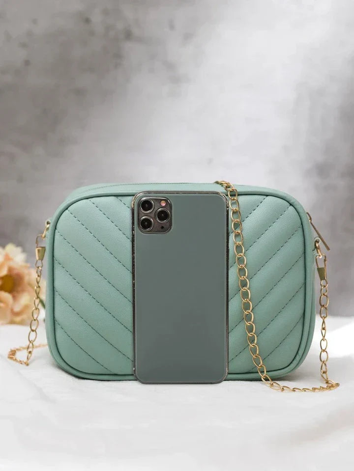 Artistix -  Chevron Charm Crossbody Bag ~Sea mist