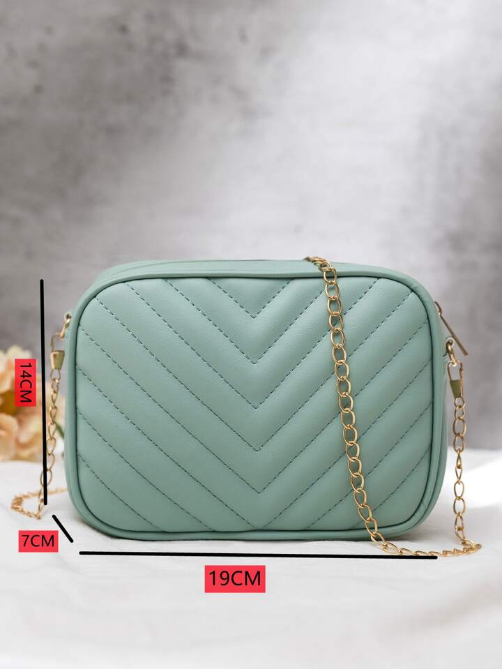 Artistix -  Chevron Charm Crossbody Bag ~Sea mist