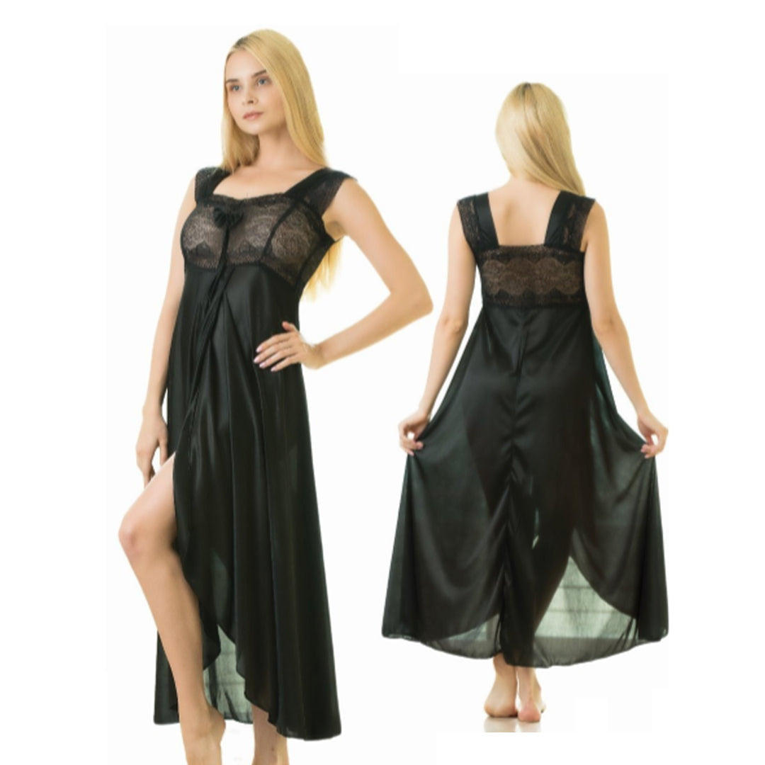 Elegant 1 Piece Cross Cut Long Nightie (011)
