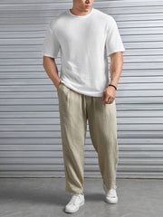 Artistix - Oversized Waffle Knit Tee For Men White