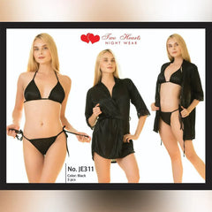 Allure - Silk Robe with Bra and Panty