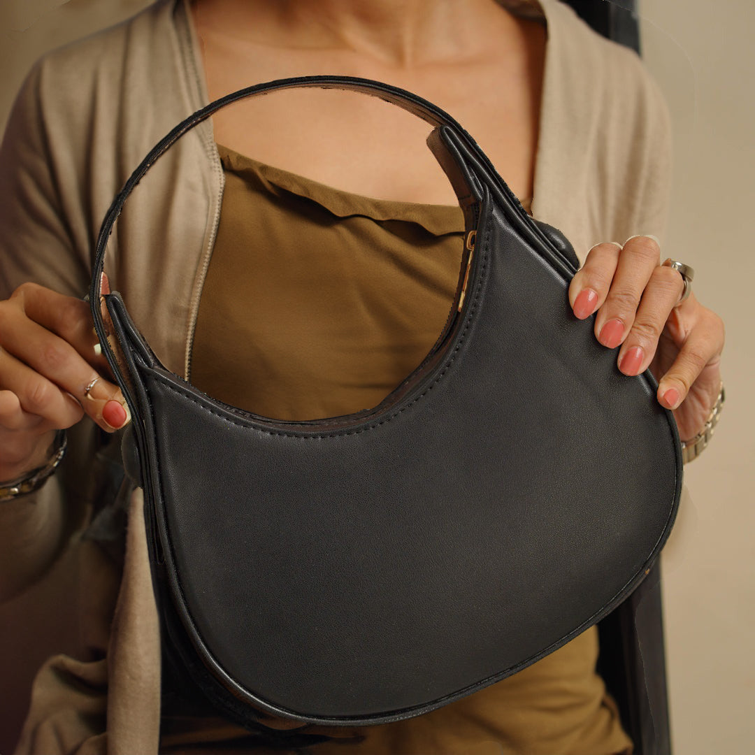 Artistix - Plain Hobo HandBag - Black