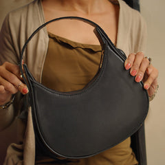 Artistix - Plain Hobo HandBag - Black