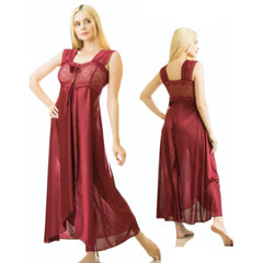 Elegant 1 Piece Cross Cut Long Nightie (011)