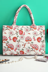 Artistix -  Canvas Tote Bags White Floral