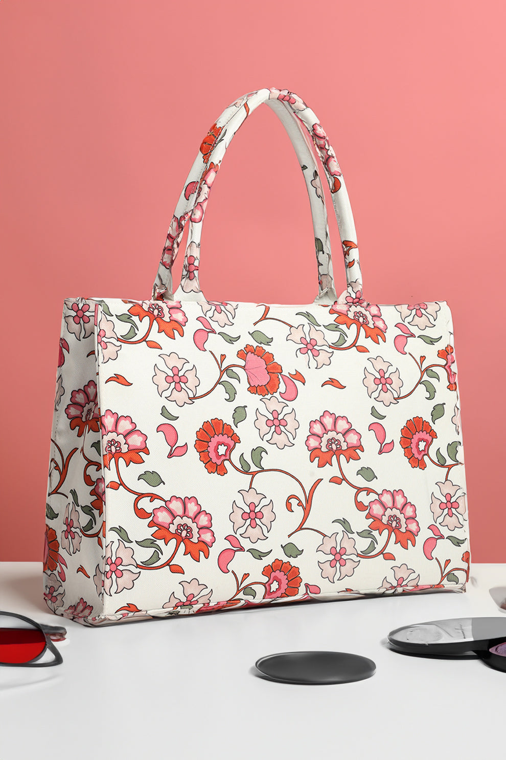 Artistix -  Canvas Tote Bags White Floral