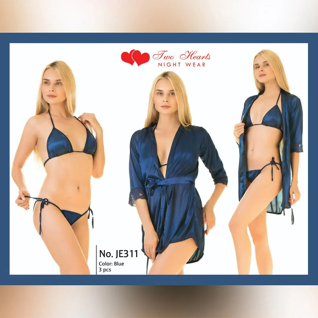 Allure - Silk Robe with Bra and Panty
