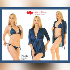 Allure - Silk Robe with Bra and Panty