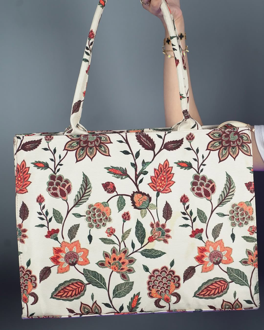 Artistix - Canvas Tote Bags Beige Multiflower