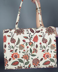 Artistix - Canvas Tote Bags Beige Multiflower