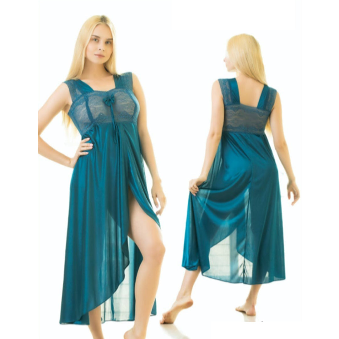 Elegant 1 Piece Cross Cut Long Nightie (011)