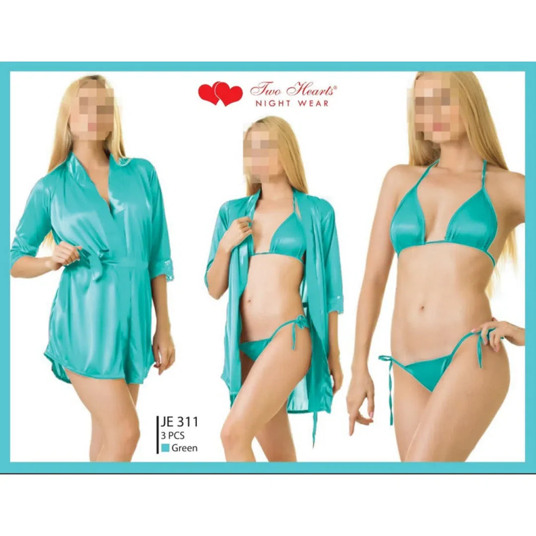 Allure - Silk Robe with Bra and Panty