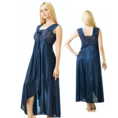 Elegant 1 Piece Cross Cut Long Nightie (011)
