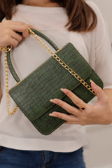 Artistix -  Handbag Croco Shine Olive - Green