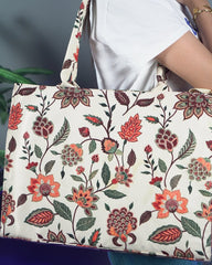 Artistix - Canvas Tote Bags Beige Multiflower