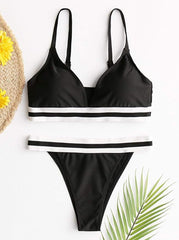 Retro Padded Bra and Panty Set Black