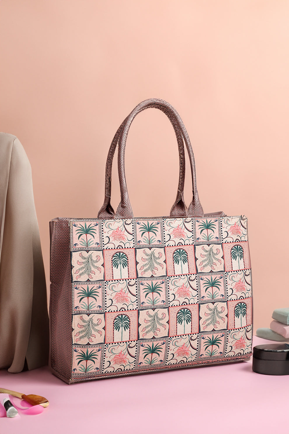 Artistix - Canvas Tote Bags Pink Palm