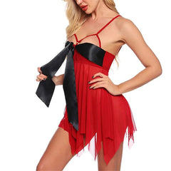 Bowknot Sling Front Open Short Lingerie