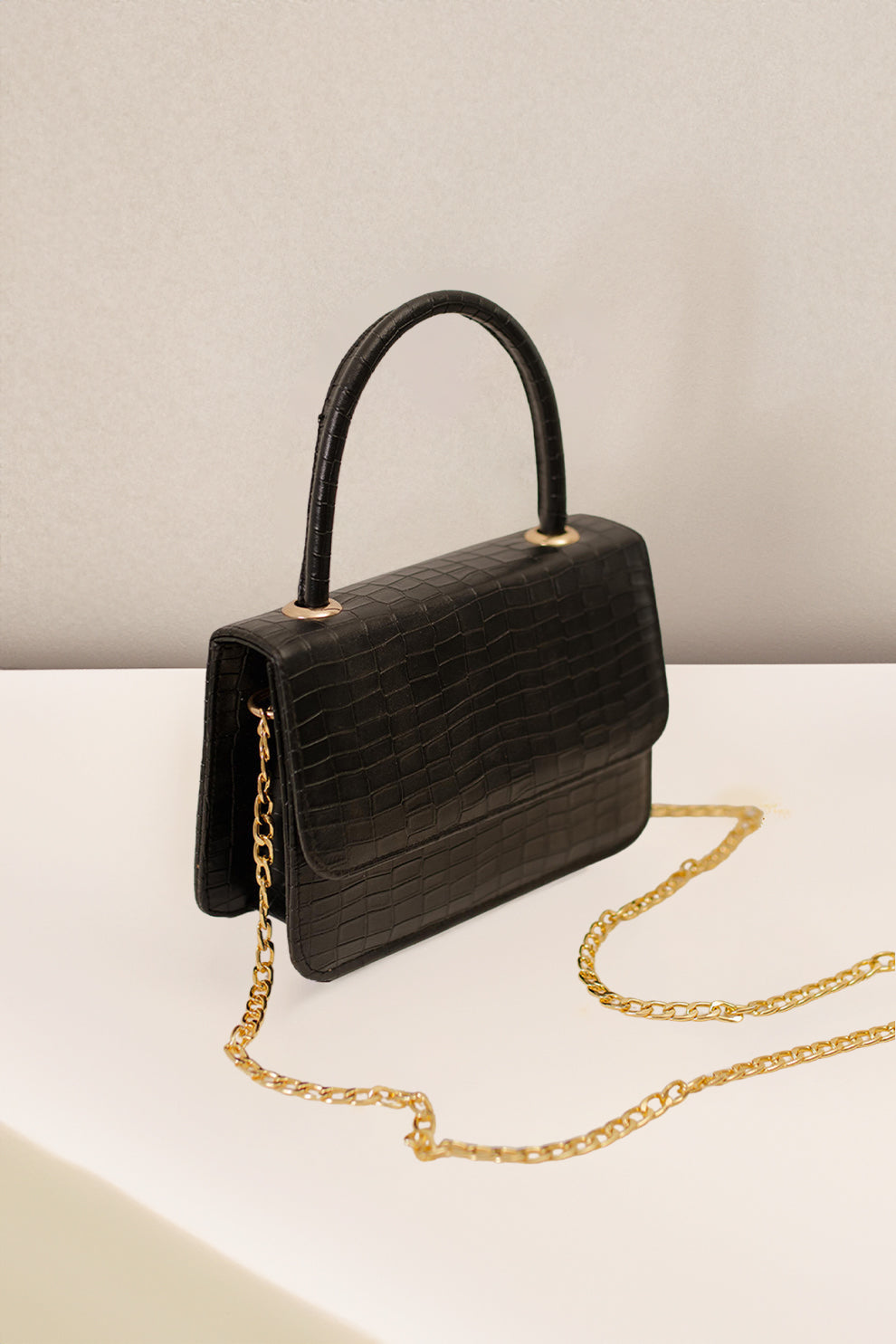 Artistix -  Handbag Croco Shine - Black