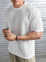 Artistix - Oversized Waffle Knit Tee For Men White