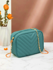 Artistix -  Chevron Charm Crossbody Bag ~Sea Green