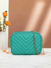 Artistix -  Chevron Charm Crossbody Bag ~Sea Green