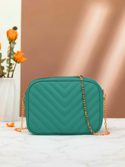 Artistix -  Chevron Charm Crossbody Bag ~Sea Green