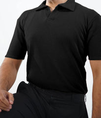 Artistix - Waffle Knitted Polo - Black