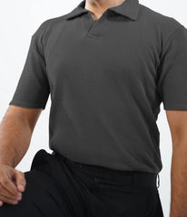 Artistix - Waffle Knitted Polo - Charcoal