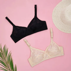 Cross Net Casual Non Padded Wireless Bra