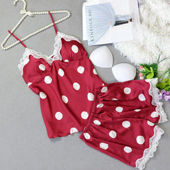Polka Dot - 2pc Silk Inner & Shorts Cami Set
