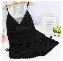 2 Piece Inner Top and Short Silk Cami Set