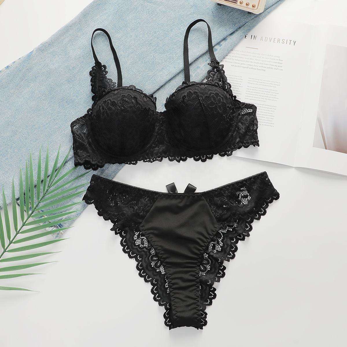 Bra Set -  Noir Petal
