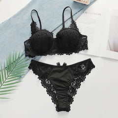 Bra Set -  Noir Petal