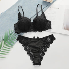 Bra Set -  Noir Petal