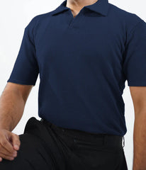 Artistix - Waffle Knitted Polo - Navyblue
