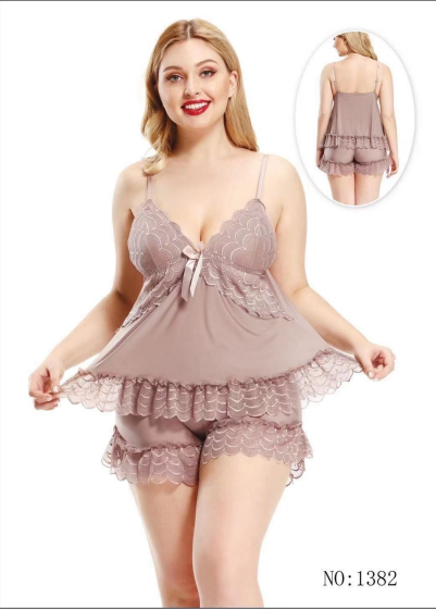 Carmen 2pcs Net Embroidered Cami Set