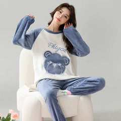Blue Blush Fleece Pajama Suit