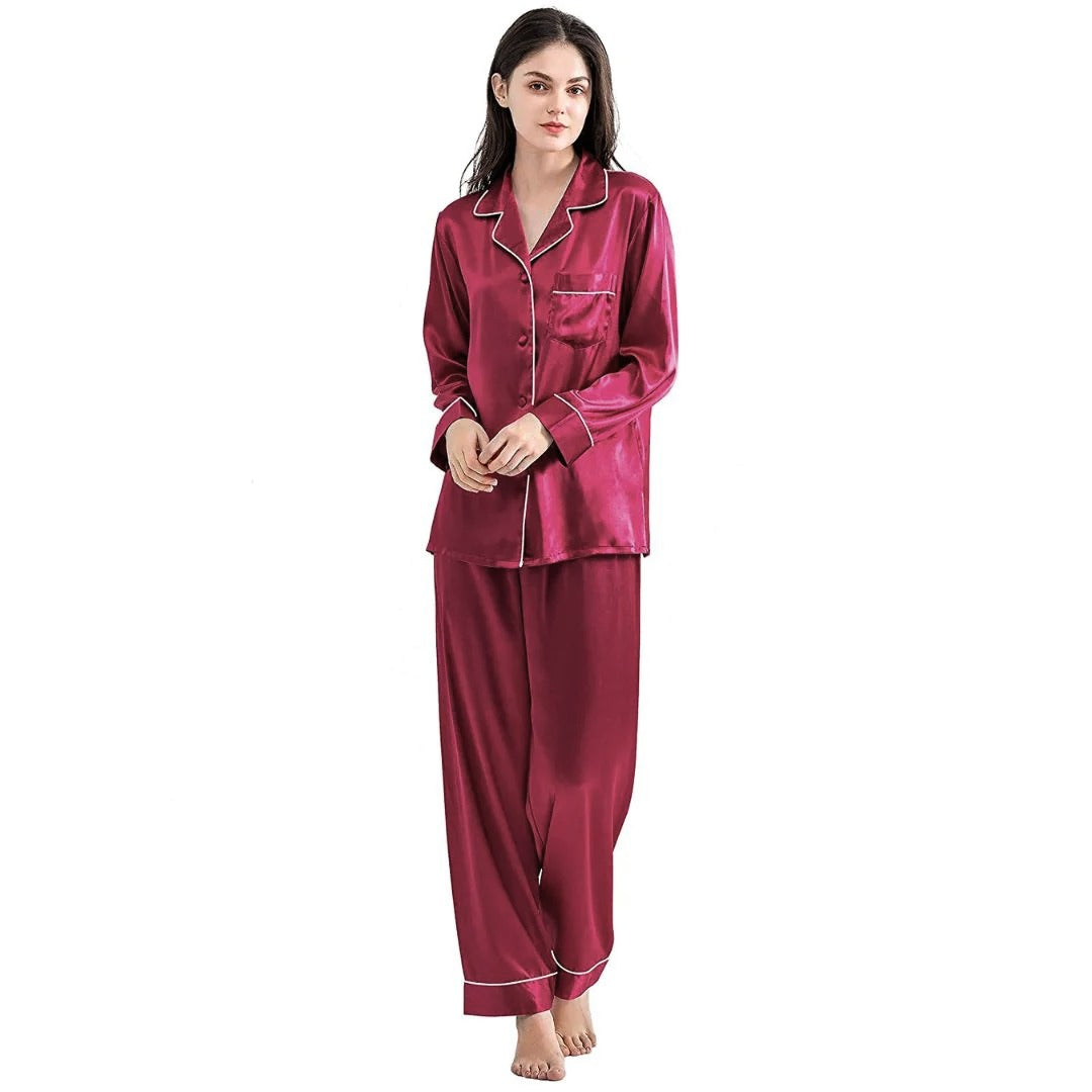 Artistix - Silk PJ Set Maroon