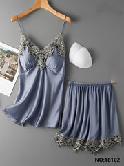 Blake Rayon Silk Embroidered Padded Cami Set