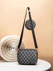 Artistix - Checkered Coin Crossbody Bag ~ Black