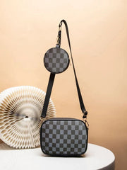 Artistix - Checkered Coin Crossbody Bag ~ Black