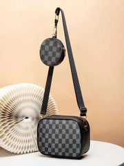 Artistix - Checkered Coin Crossbody Bag ~ Black