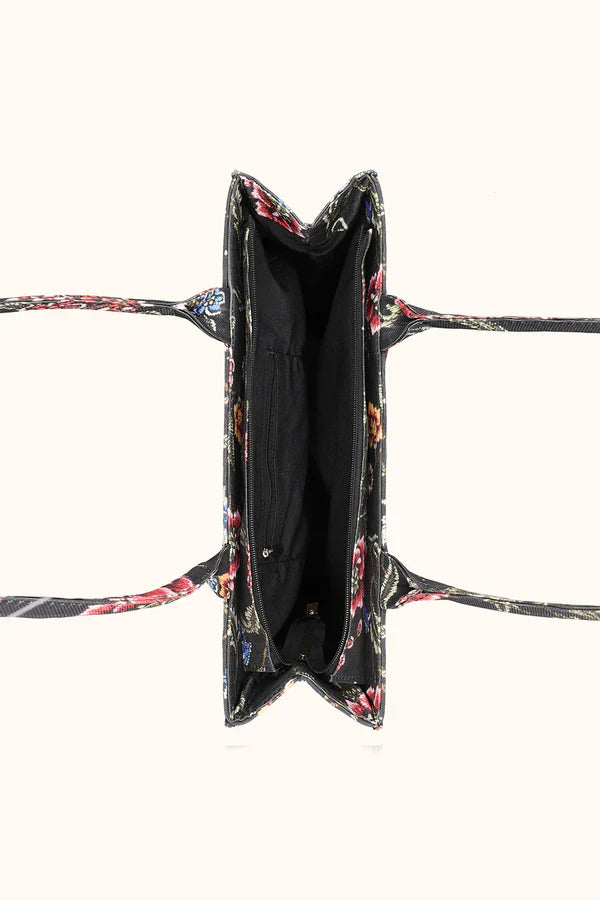 Artistix - Canvas Tote Bag Black Floral
