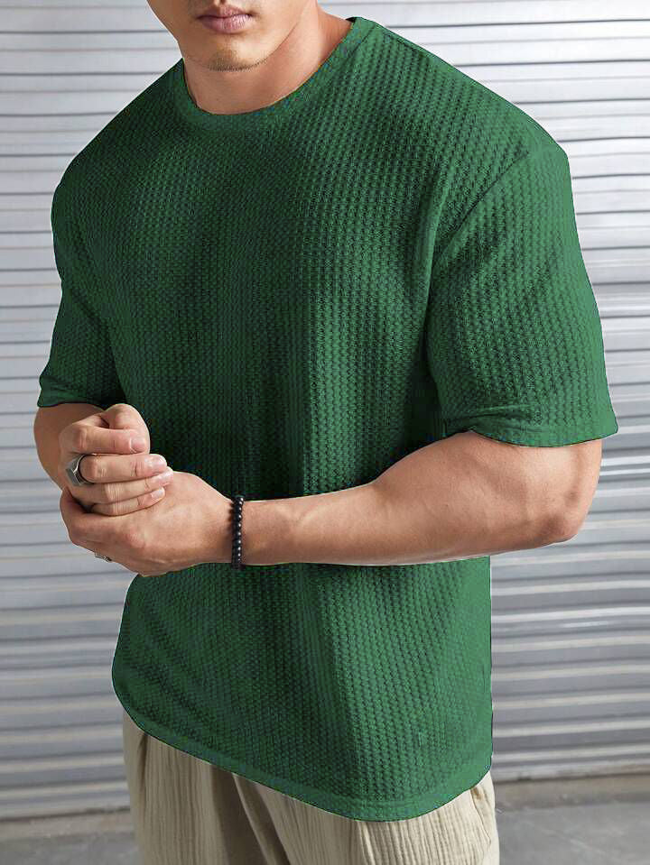 Artistix - Oversized Waffle Knit Tee For Men Olive