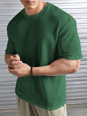Artistix - Oversized Waffle Knit Tee For Men Olive
